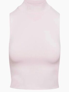 Babaton Aritzia Contour Blush Pink Mock Neck Sculpt Sleeveless Fitted Tank Top